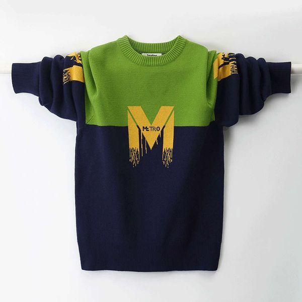 

spring new knitwear autumn 2020 fat boys' sweater middle and big children's bottom coat, Blue