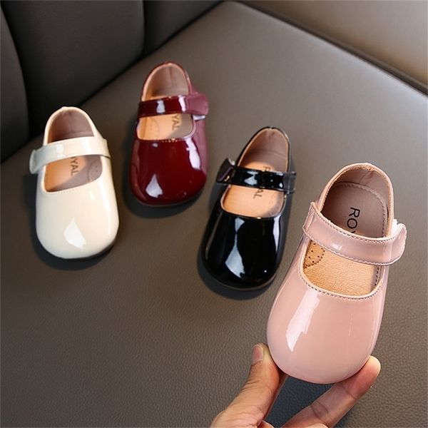 

patent princess children's autumn new girls korean leather shoes baby y201028