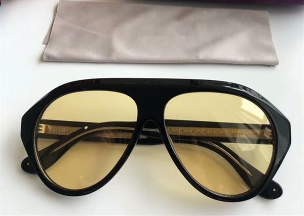 

luxury pilot bigrim sunglasses frame uv400 gradient lenses nightvision yellow imported plank fullrim 60-13-150for prescription goggles full-