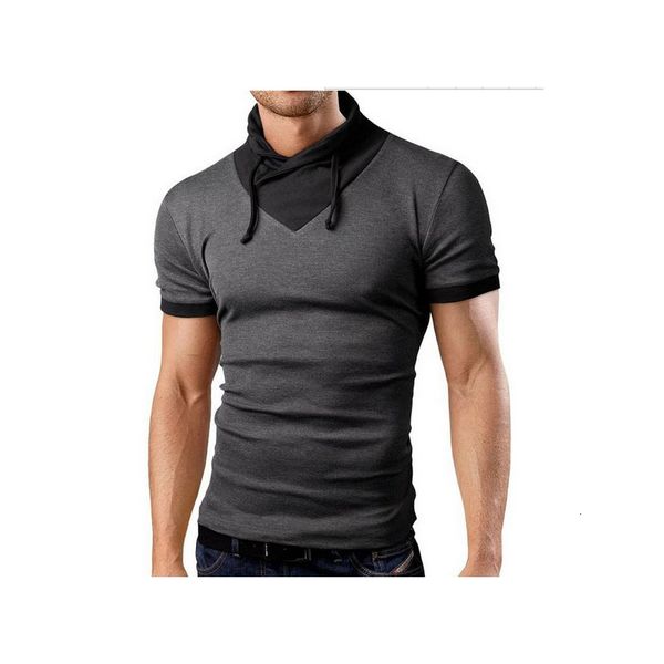 

goods in great demandforeign trade explosion models collar spell color design men's fashion short-sleeved t-shirt, White;black