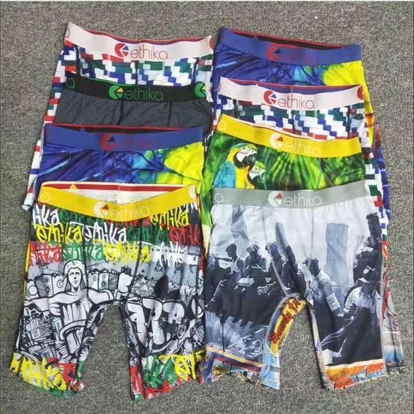

underpants ethika men boxers promotion random styles sports hip hop underwear street briefs knickers quick dry wholesale, Black;white