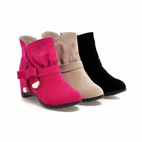 

boots 2021 autumn fashion increase in the bow short tube bare female, Black