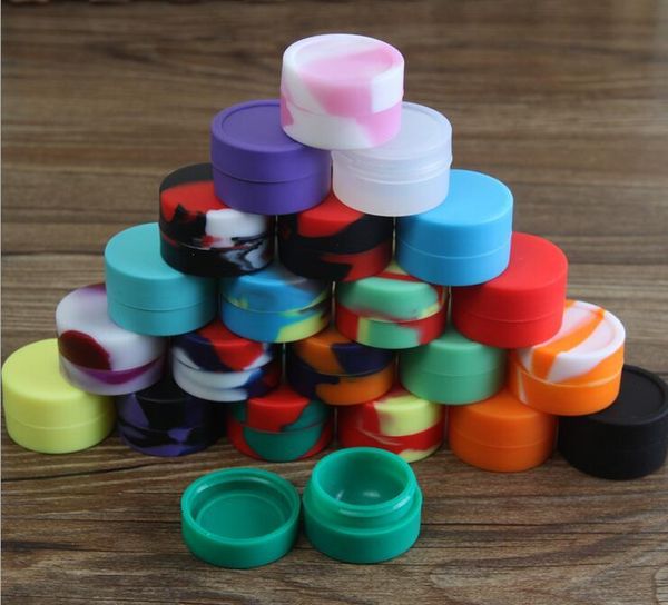 

multicolor 7 silicone ml jars balls selling nonstick silcone container 300pcs dhl fast shipping