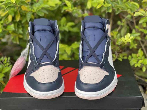 

c080520 authentic 1 high og bubble gum atmosphere athletic shoes banned fearless gold toe white laser pink patent obsidian men women outdoor