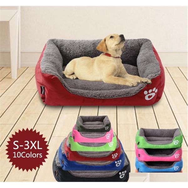 

s-2xl 8colors pet sofa dog beds waterproof bottom dog house soft fleece nest baskets mat autumn winter waterproof kennel lqnpn