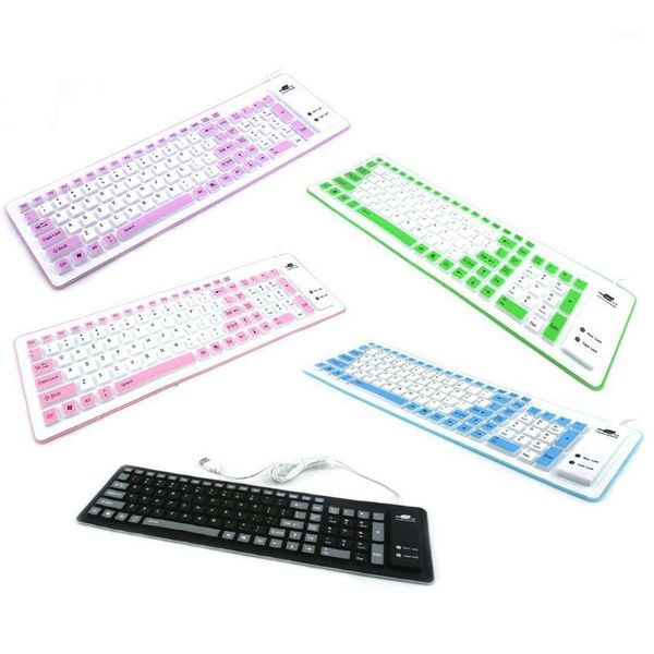 

foldable silicone keyboard usb wired silicon flexible roll up soft keyboard for pc lap