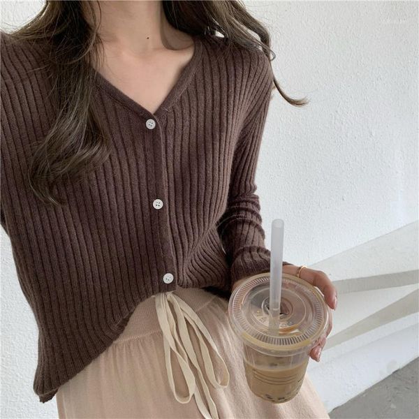 

2020 women autumn casual avocado knit cardigan cropped knit soft sweater vintage cardigan1, White