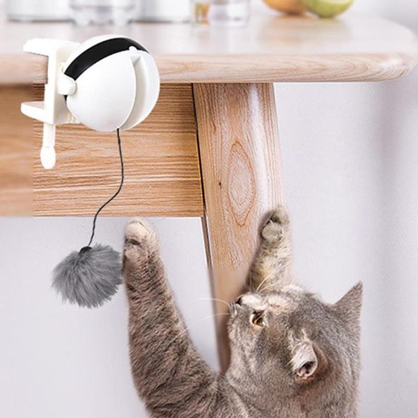 

cat toys funny toy ball automatic teaser stimulating for cats interactive electric flutter rotating lifting pet drapak dla kota