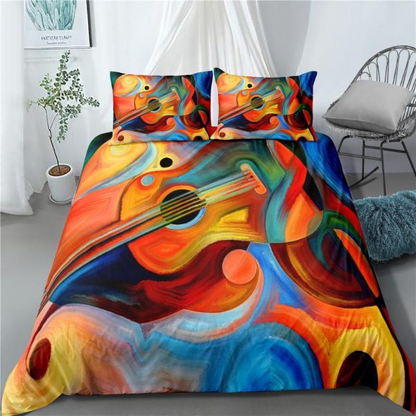 

bedding sets oil painting duvet cover set luxury art colorful hand drawn abstract quilt  bed teens dropship