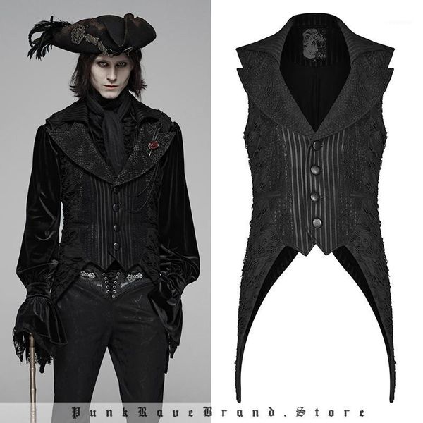 

punk rave men's gothic dark stripe decadent asymmetric vest steampunk party club casual sleeveless mens vest1, Black;white