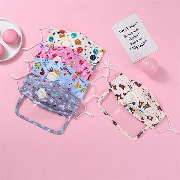

party stock cartoon kids children face us mask with eye shield breathing valve reusable washable protective dustproof earloop co