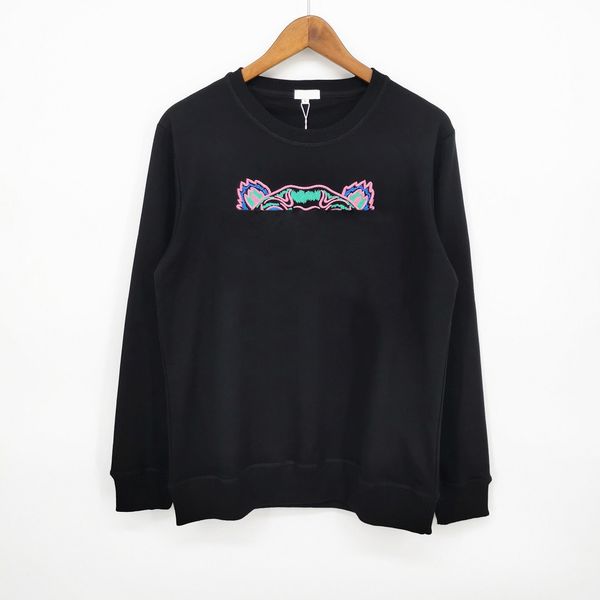 

color mixing animal head embroidery jumpers hoodies men women sweatshirt letters winter pullover sweater fashion eyes high steetwear m-2xl, Black