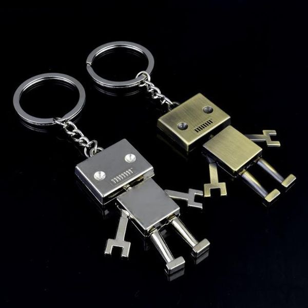 

accessory robot custom cute alloy men keychain children creative jewelry keyrings car kids adults birthday gift, Silver