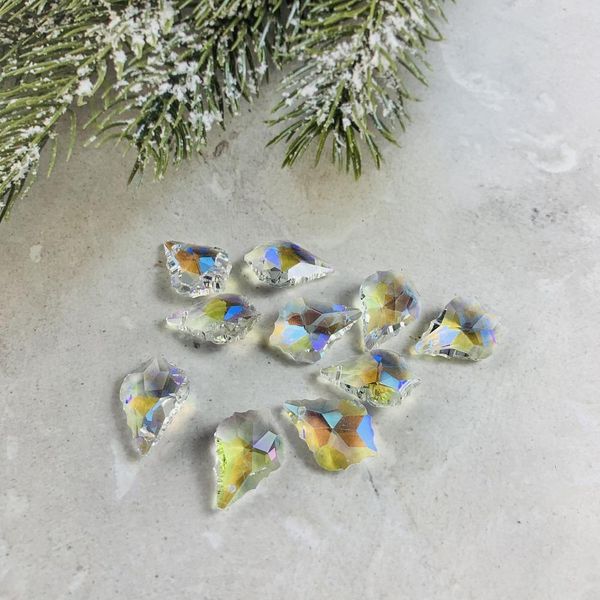 

22mm 10pcs colorful maple leaf crystal prism lighitng suncatcher chandelier parts mini crystal pendant for home wedding decor h wmtsrg