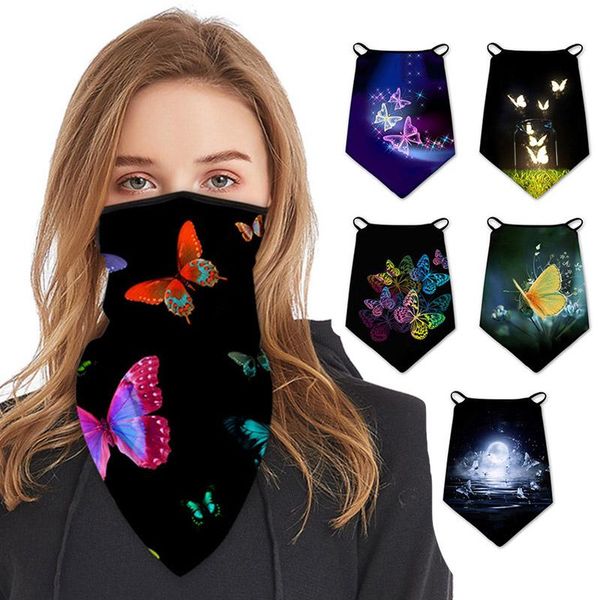 

cycling caps & masks butterfly 3d digital balaclava neck tube scarf face mask bandana print colorful headband hiking motorcycle, Black