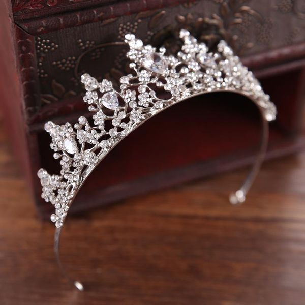 

baroque noiva handmade rhinestone crown silver color crystal diadem tiaras bride hair clips jewelry wedding hair accessories jl, Golden;silver