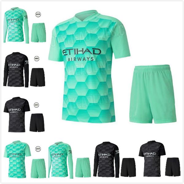 

вратарь full 2020 человек kun aguero city 20 21 футбол трикотаж silva maillot ederson m. футбольная футболка grimshaw men kits camiseta, Black