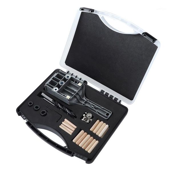 

wood drilling hole locator set handheld woodworking doweling jig drill guide hand tools set drill positioner toolbox tool parts1