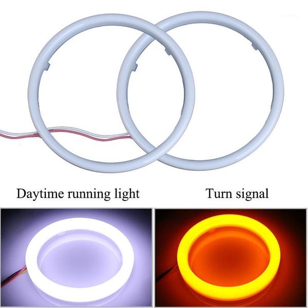 

car angel eyes led car headlight drl daytime running light auto halo ring led angel eyes 12v day light turn signal white yellow1