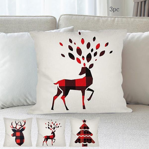

pillow christmas print cases decorative pillows for sofa linen cushion cover home decor cojines decorativos para sofÃ¡