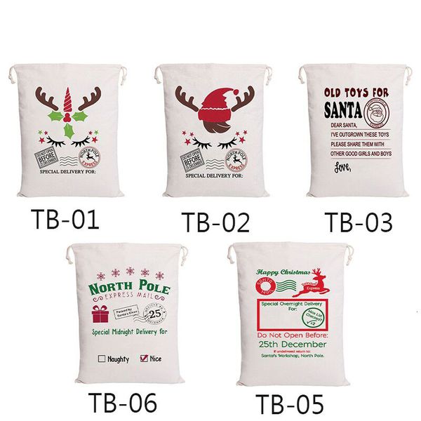 

44rrbag christmas drawstring santa sack 5 styles canvas candy bags for kids gifts