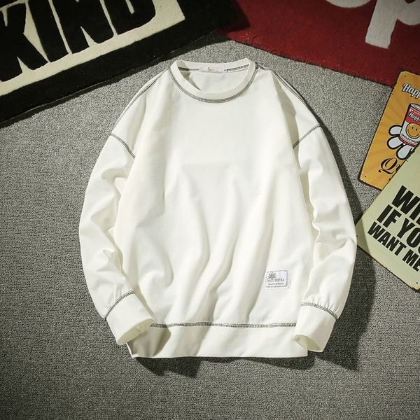 

2021 new solid color sweatshirt long sleeve pullover letter printing men's design black white blue green sweatshirts 4n54