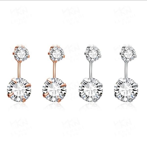 

sale europe feather crystal from swarovskis new fashion creative cz woman twins earrings micro 925 jewelry, Silver