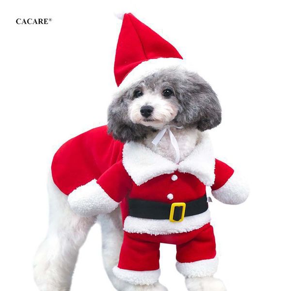 

christmas dog clothes santa claus winter pajamas soft coral fleece dog jumpsuit winter overalls for dogs h0400 red xs-xl