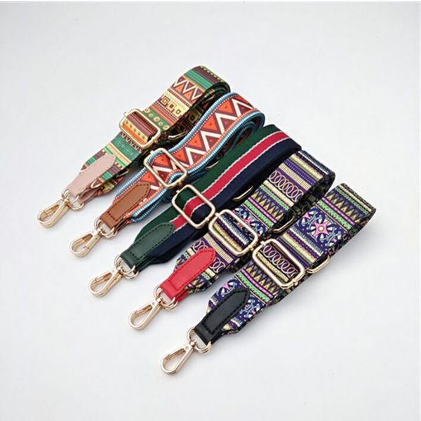 

colorful belt flower replacement wide straps for crossbody bag accessories nylon shoulder strap for bags, Black