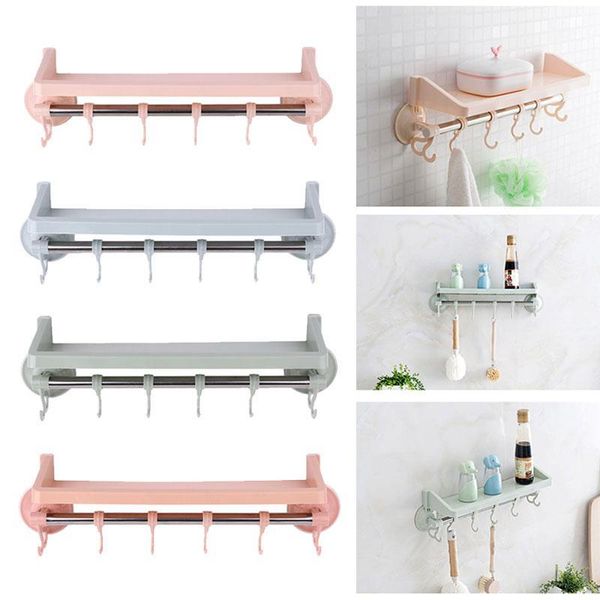 

stacks sucker hook wall mount 4 color pp practical storage rack bathroom cup1