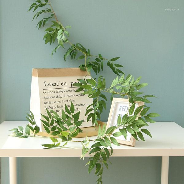 

decorative flowers & wreaths artificial ivy green leaf willow garland plants eucalyptus vine fake foliage home garden wedding decoration1