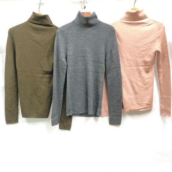 

100% wool spring and autumn classic all-match solid color high neck bottoming sweater casual stretch sweater women, White;black