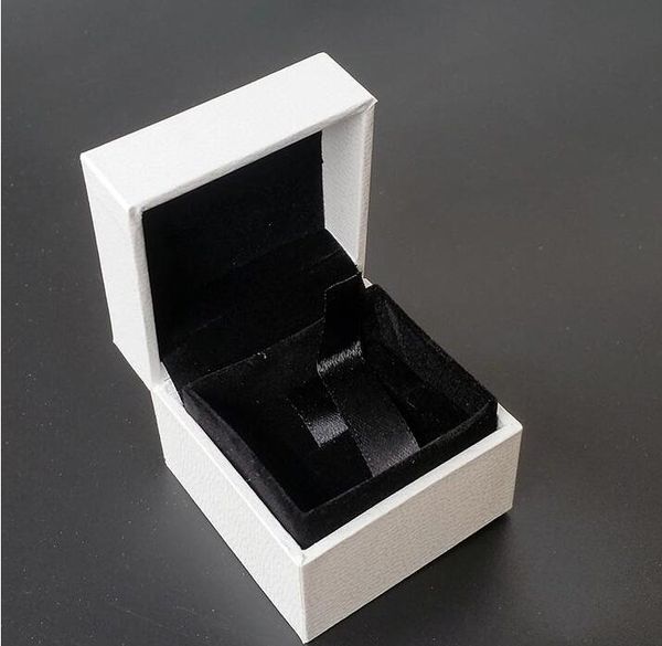 

classical white square jewelry packaging original boxes 5*5*4 cm for pandora charms black velvet ring earrings display jewelry box cz220, Black;white