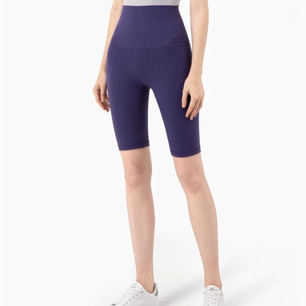 

yoga outfits color training sport long shorts women stretchy high waist fitness pants nylon plain workout running short1, White;red