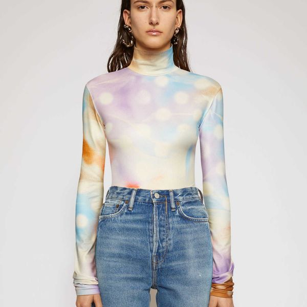 

acne ac new tie dyed high collar jumpsuit velvet thermal underwear tights swimsuit bandage bathing suits pad