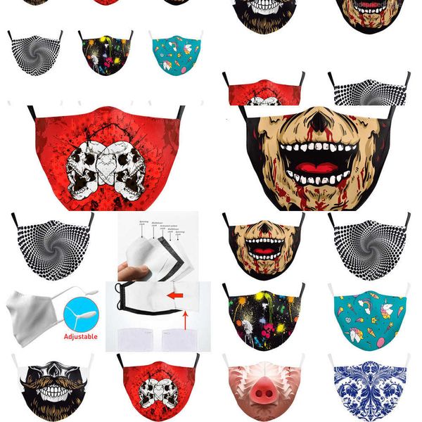 

italy print spain dhl skull mask keep flag fighting face masks fabric protective pm2 kxaa