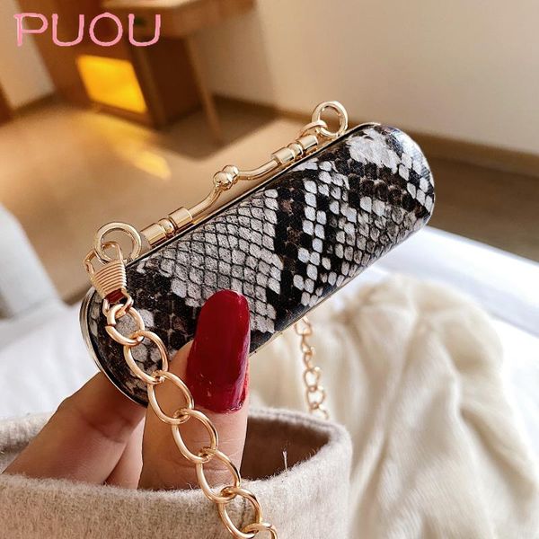 

shoulder bags 1pcs serpentine design lipstick case box hasp women fashion bag crossbody chain