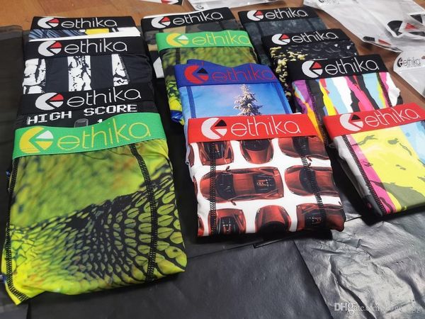 

random colors ethika icon designers mens boxer underwear sports hip hop rock excise underwear skateboard street quick dry shorts 9063#, Black;white
