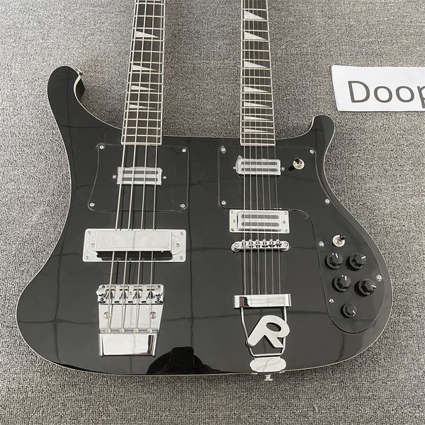 

4 string bass guitar 4+6 string double black paint, color can be ordered