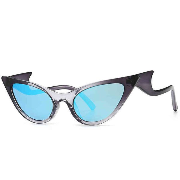 

cat's eye sunglass modern leg wave sunglass 8550, White;black