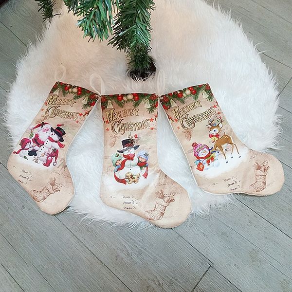 

v113elck stockings santa claus snowman creative christmas tree ornaments home party decoration children candy bags gifts dbc bh4034