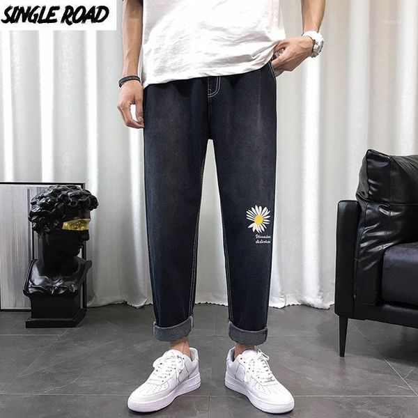 

singleroad mens jeans men 2020 oversized wide leg straight printed japanese streetwear denim pants fashion baggy jeans for men1, Blue