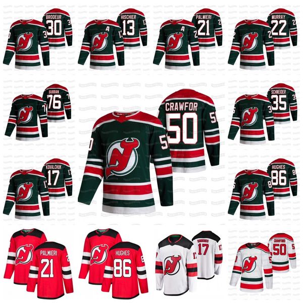 

mackenzie blackwood womens corey crawford new jersey devils 2021 reverse retro jersey dawson mercer hughes gusev subban hischier schneider, Black;red