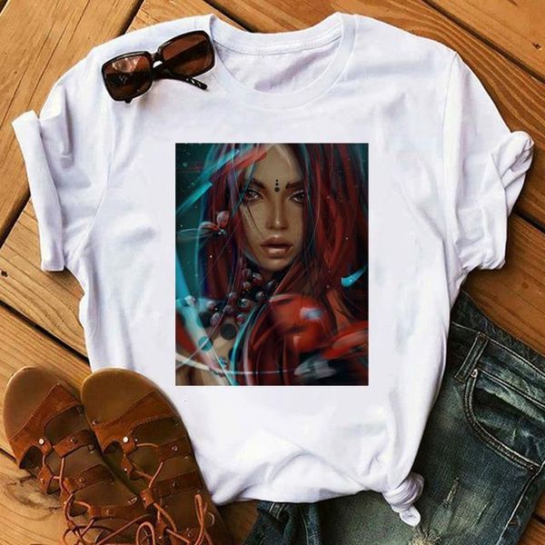 

женщины летние harajuku мультфильм девушки печатные футболки досуг и комфорт женская футболка мода мода рукава рубашки, White