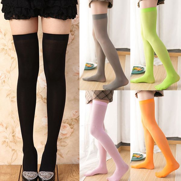 

japanese long thigh women over knee winter warm stockings kawaii socks student, Black;white