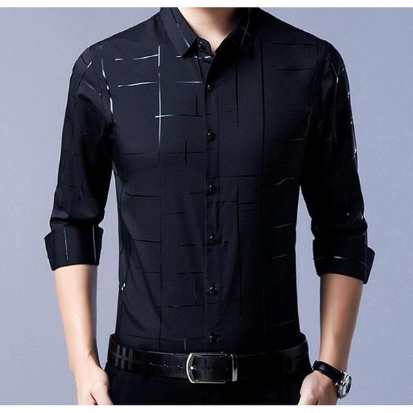

new men's dress shirt solid color plus size 3xl black white blue gray chemise homme male business casual long sleeved shirt, White;black