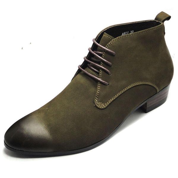 

sanded men's high boots men's casual shoes fashion trend pointed short boots korean british1, Black