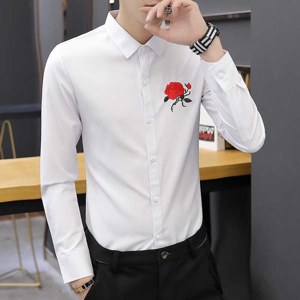 

business shirts male formal button-down collar fashion style spring&autumn men's casual shirt, White;black