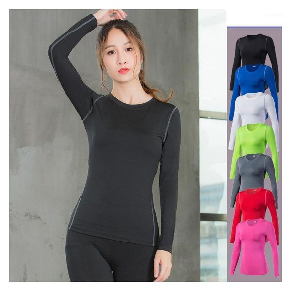 

women athletic compression shirt running yoga gym base layer sports t-shirt1, White