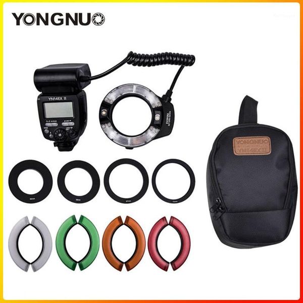 

flashes yongnuo yn14ex iil led macro ring flash light double lamp for 5d4 1dx2 5dsr 750d 6d2 dslr camera1